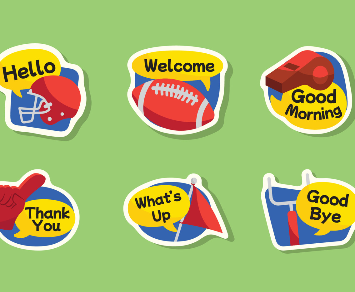 Superbowl Greeting Sticker Template Collection