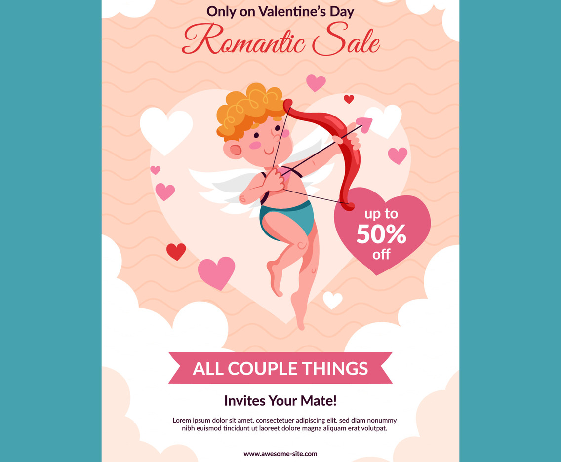 Romantic Sale Poster Template