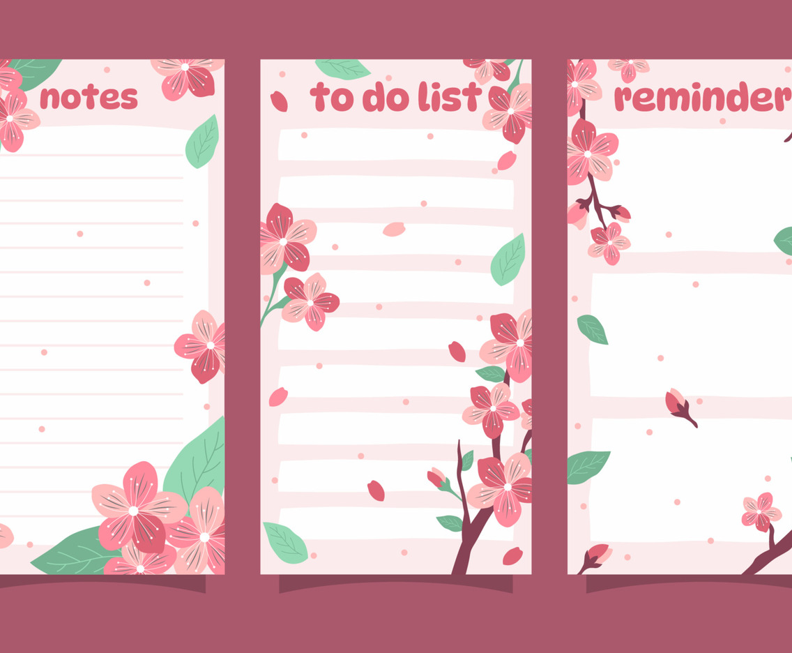 Peach Blossom Journal Pages Template
