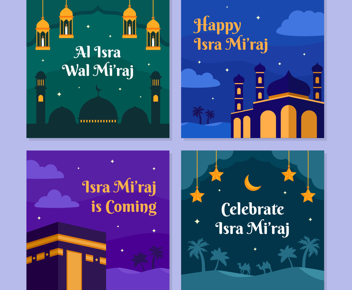 Isra Miraj Celebration Social Media Templates