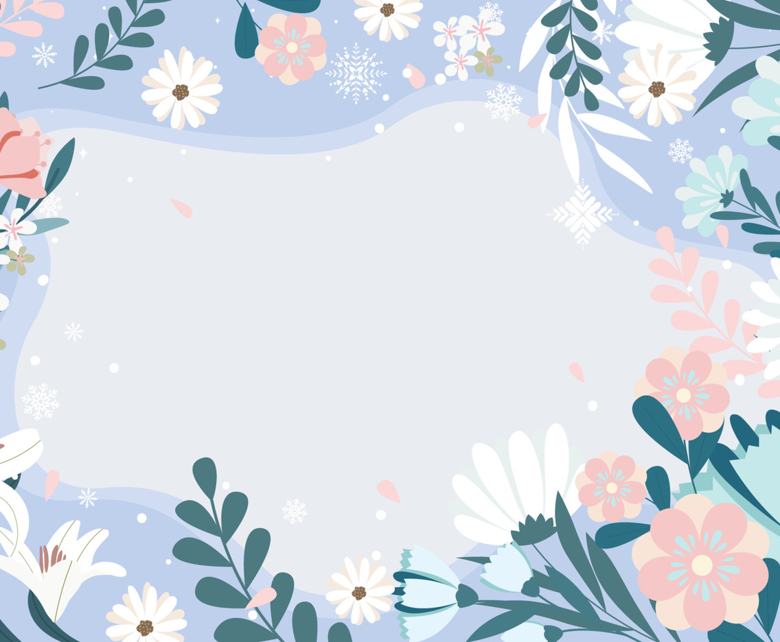 Winter Floral Background Template