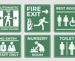 Restroom Signage Information Label Vector Art & Graphics | freevector.com