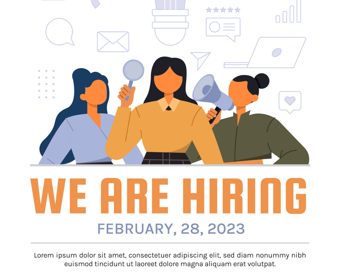 We Are Hiring Poster With Flat Style
