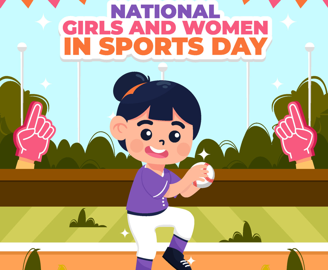 Girl Playing Baseball for Celebrate National Girls and Women in Sports