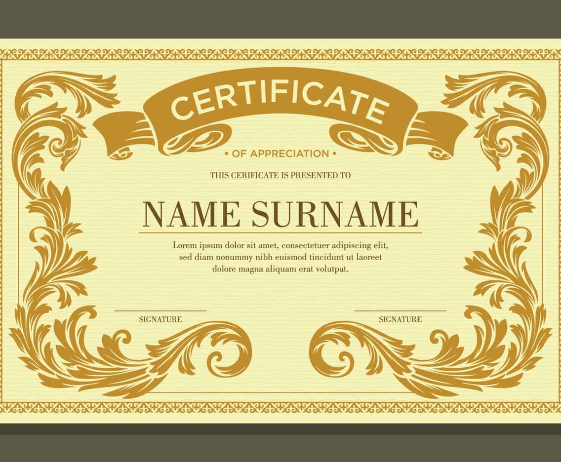Victorian Classic Certificate Design