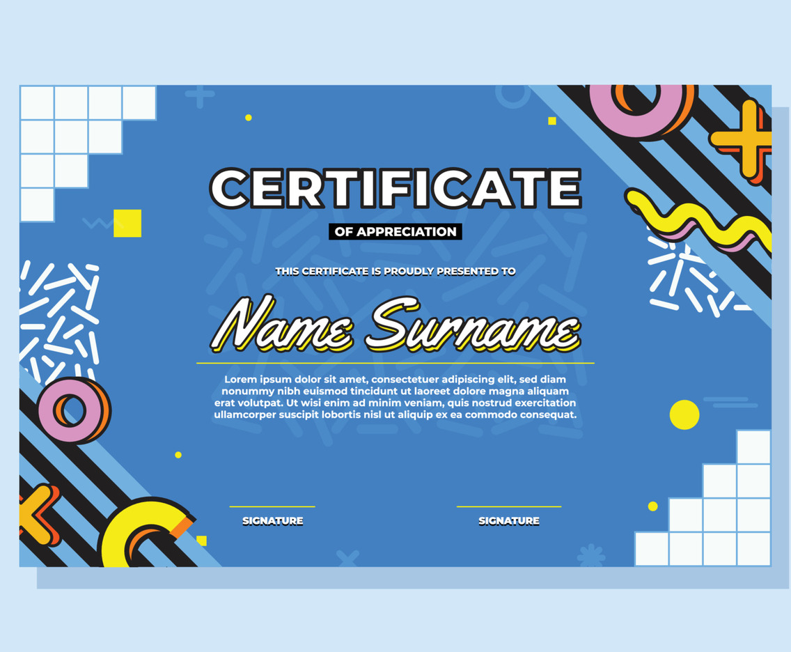 Memphis Certificate Design