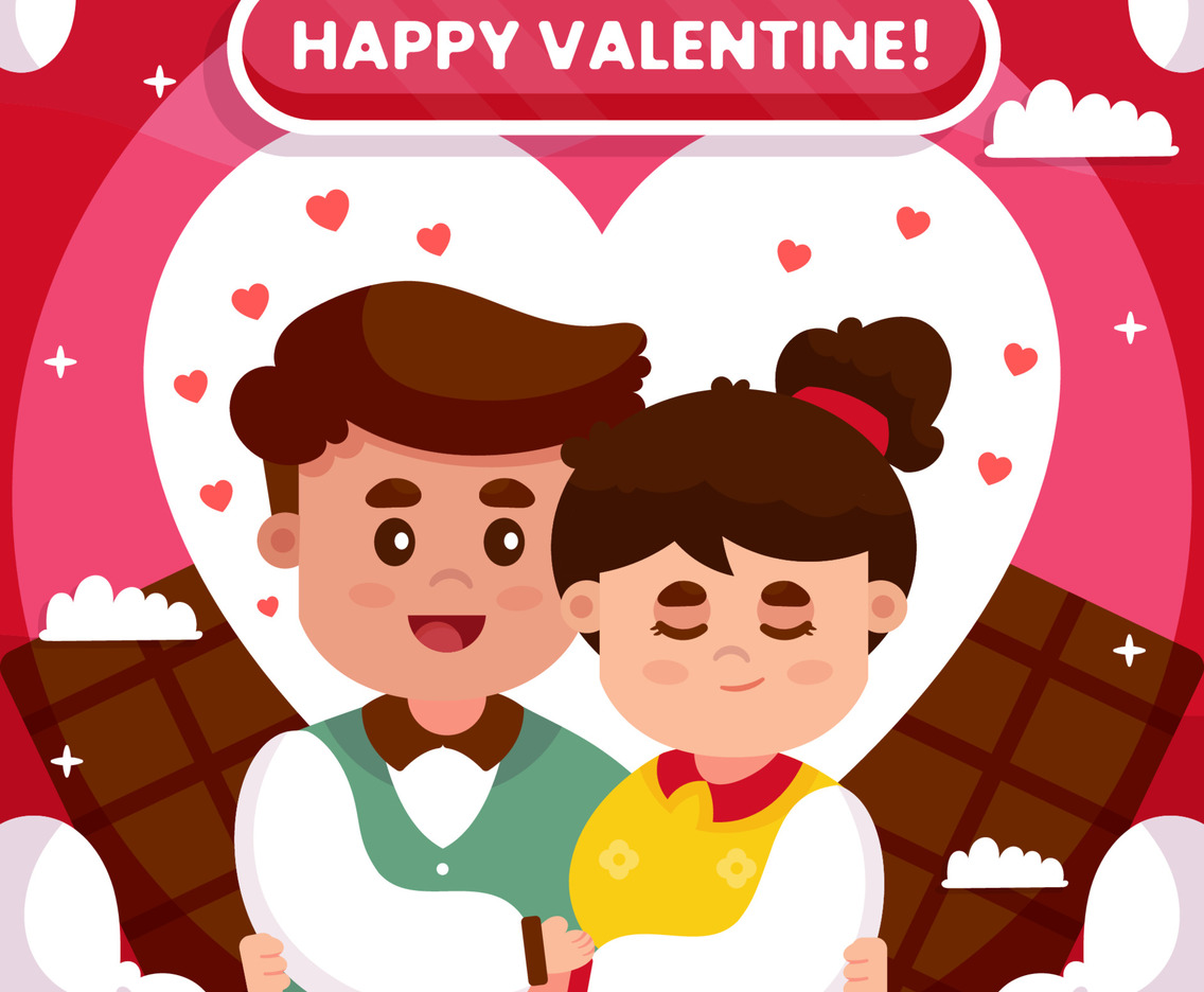 Cute Couple Celebrate Valentine's Day Concept