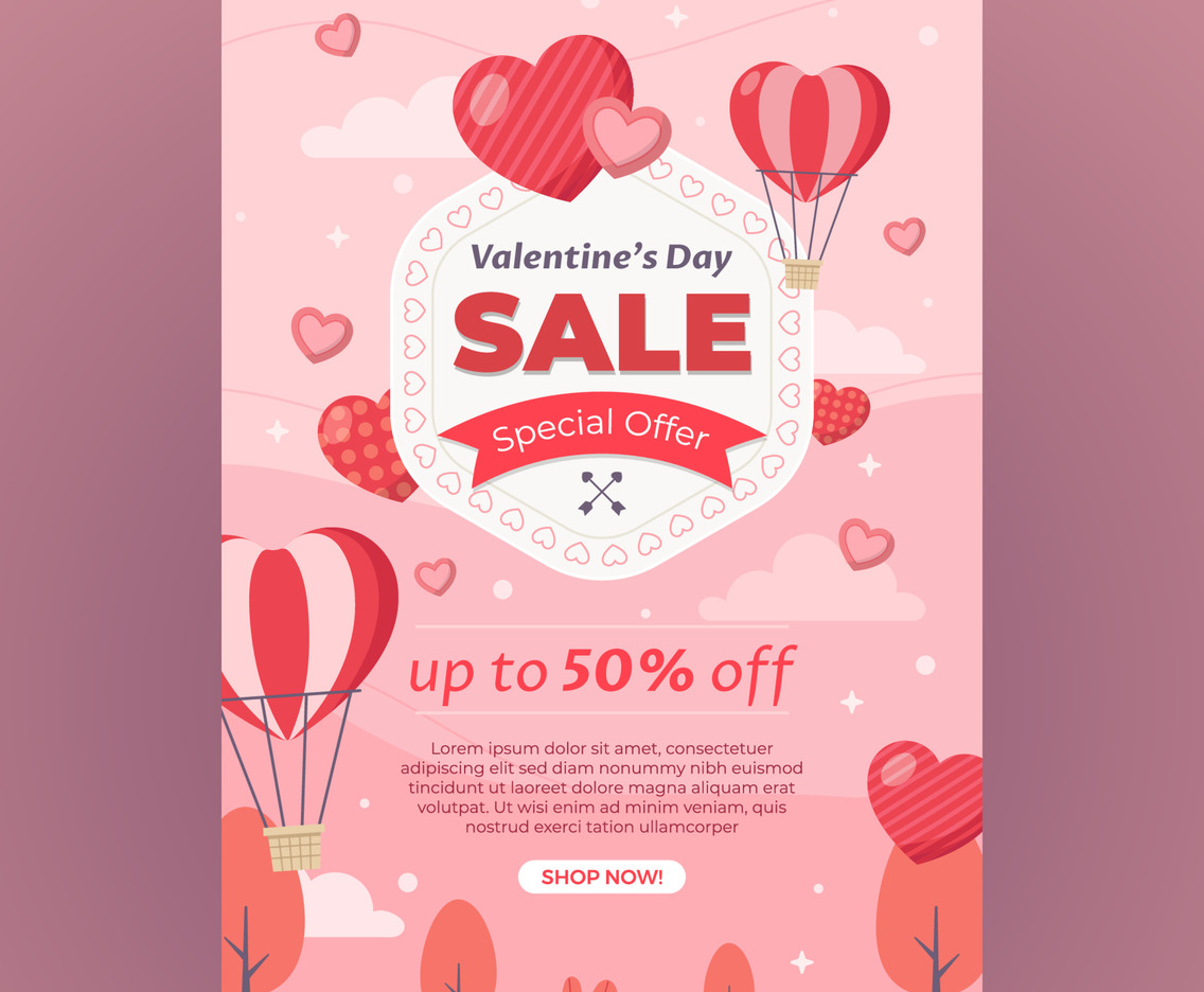 Valentine's Day Sale Poster Concept
