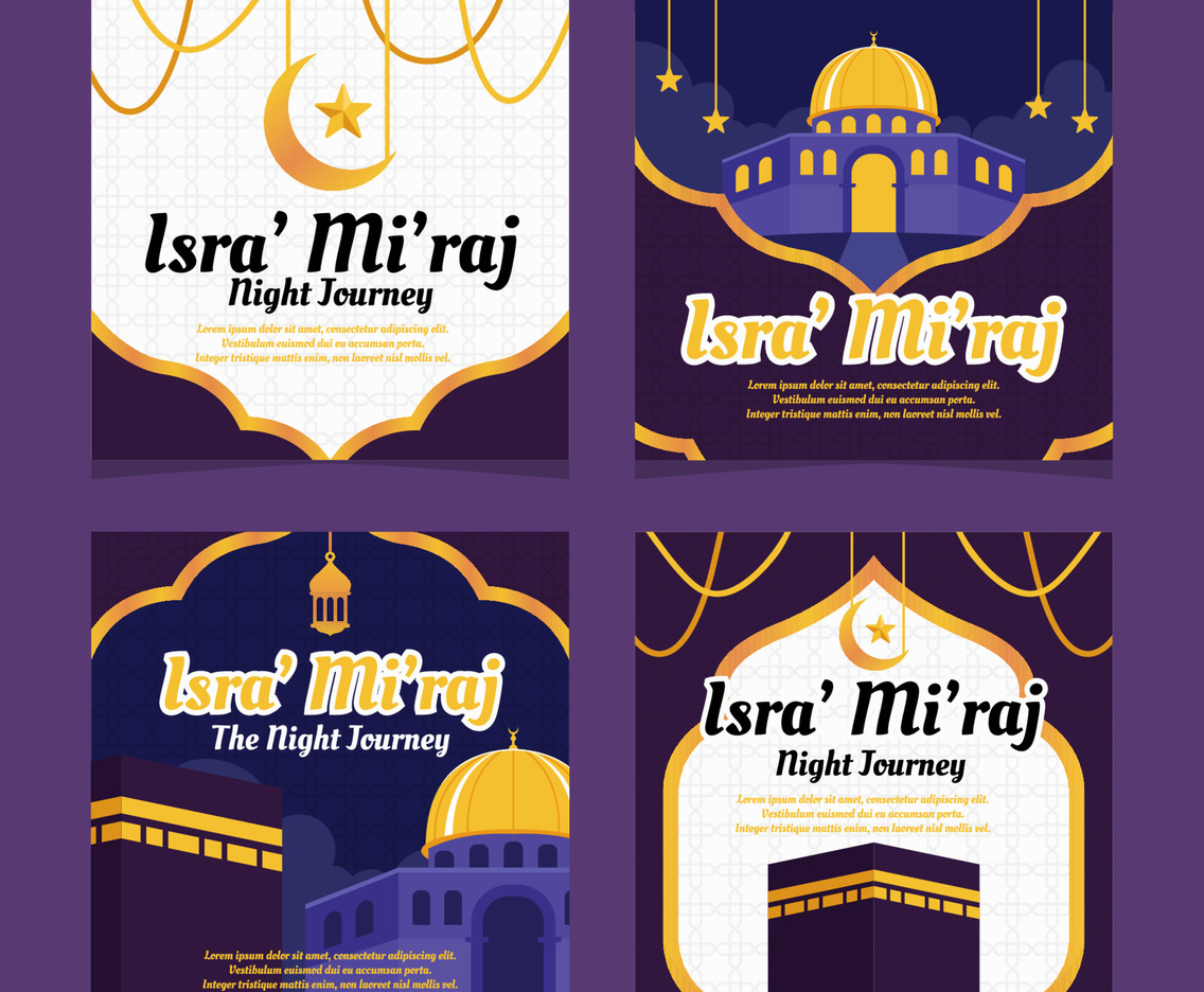 Cool Elegant Islamic Isra Miraj Social Media Template