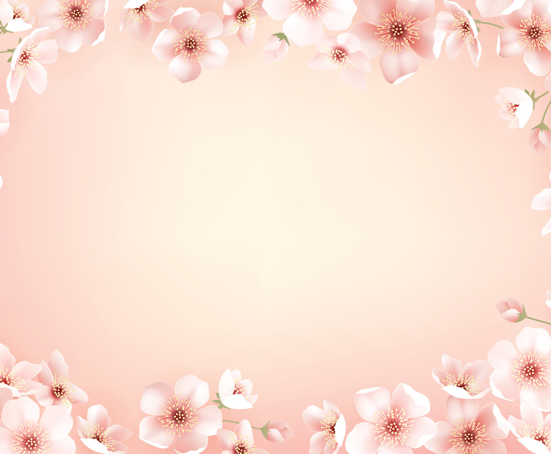 Peach Cherry Blossom Background