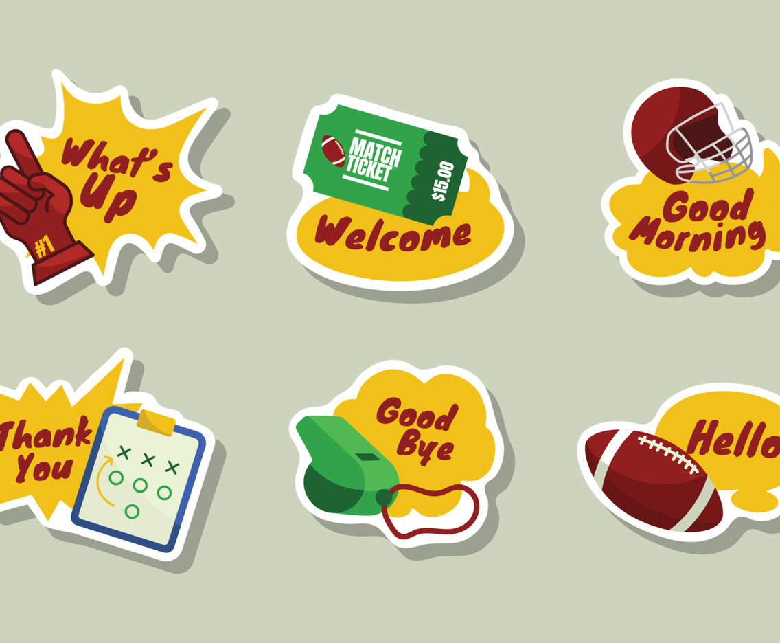 American Football Greeting Sticker Collection