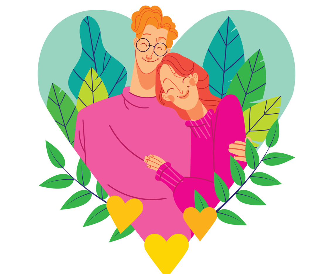 Happy Young Couple in Valentine's Day