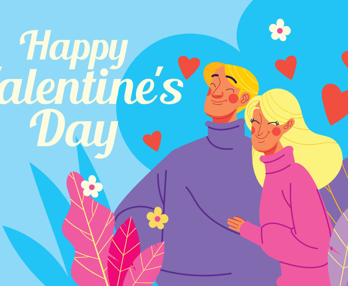 Happy Young and Happy Couple in Valentine's Day