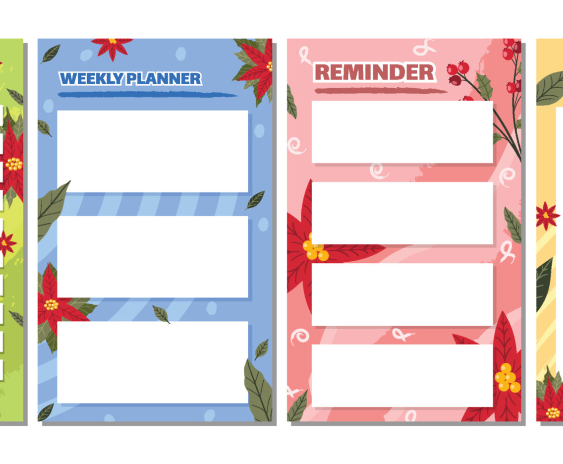 Poinsettias Themed Journal Template