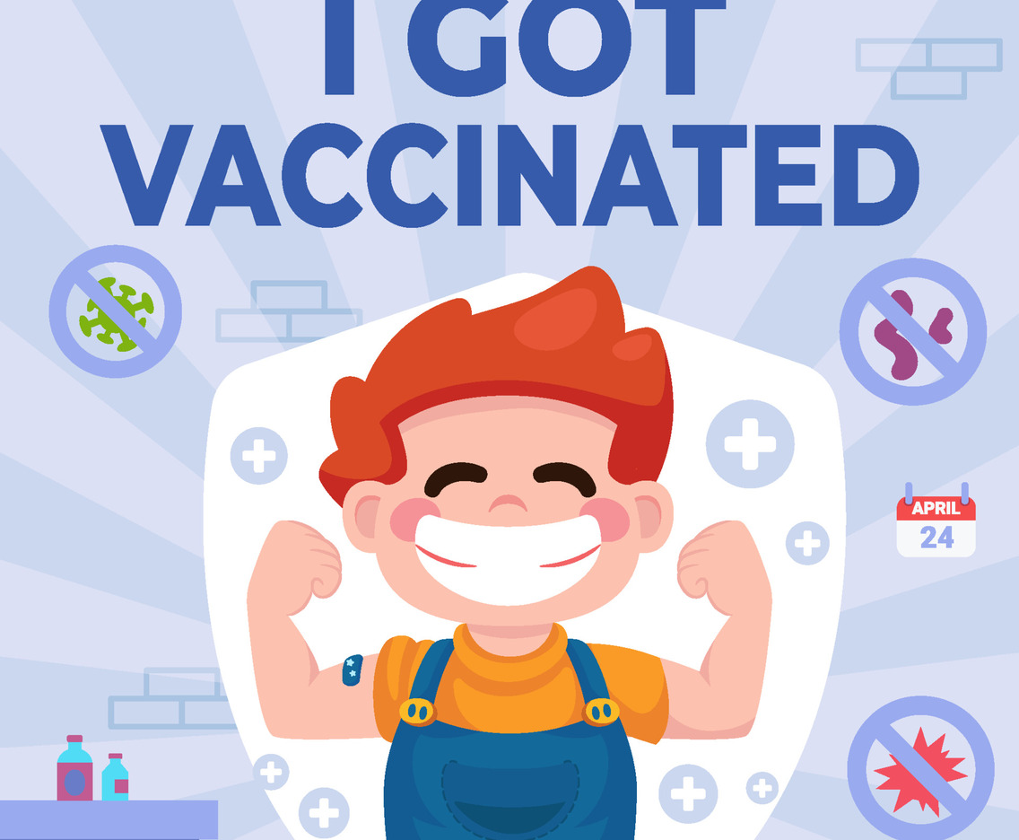 Cute Boy Get Immunization Vaccine Concept