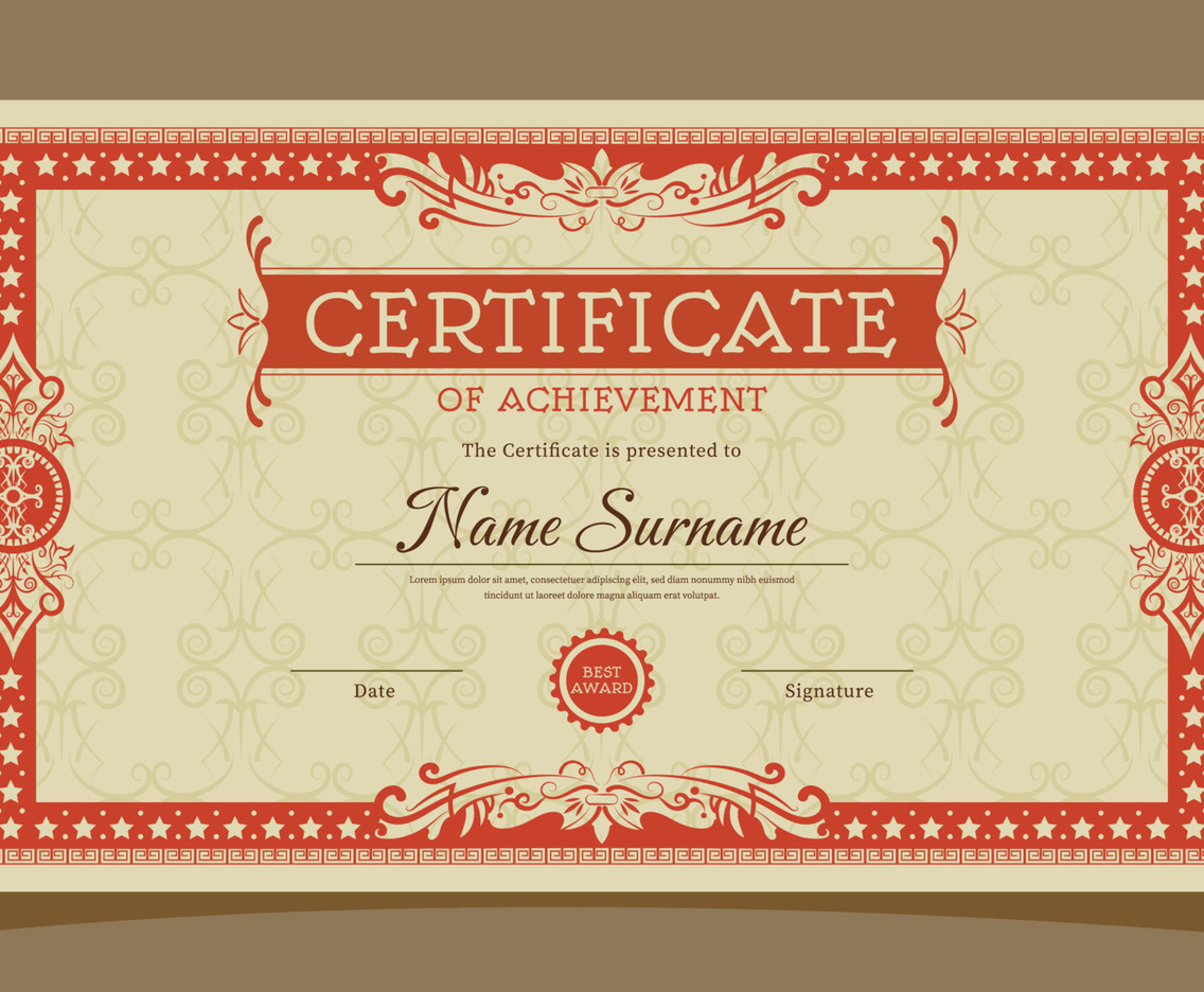 Vintage Certificate of Achievement