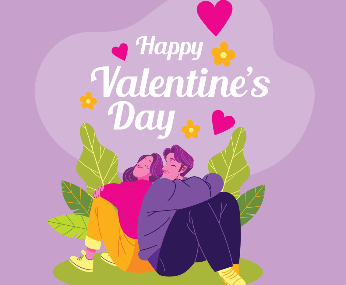 Romantic Young Couple Sitting