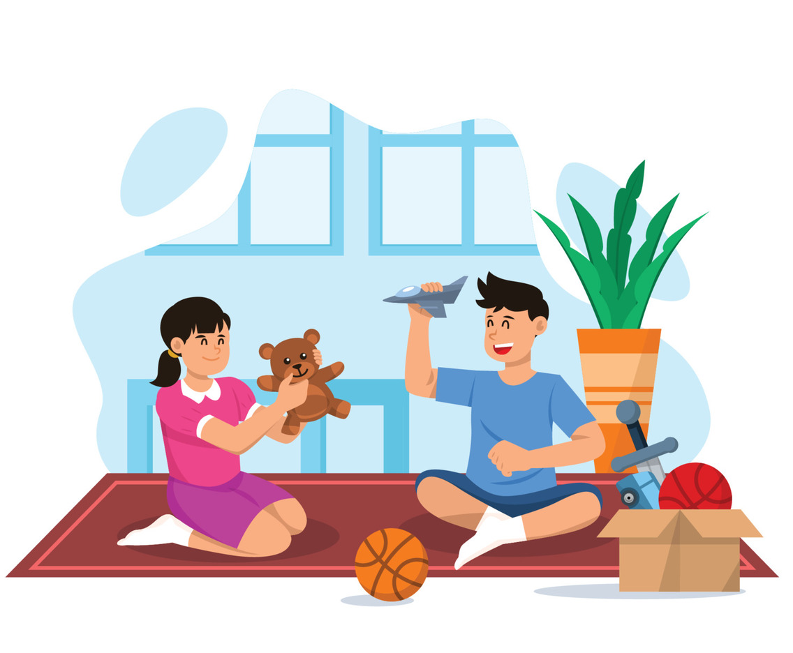 Kids Playing Toys Inside The House