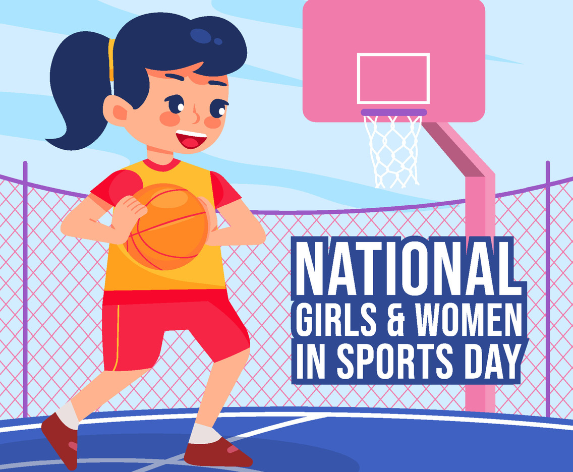 Girl Playing Basketball Concept