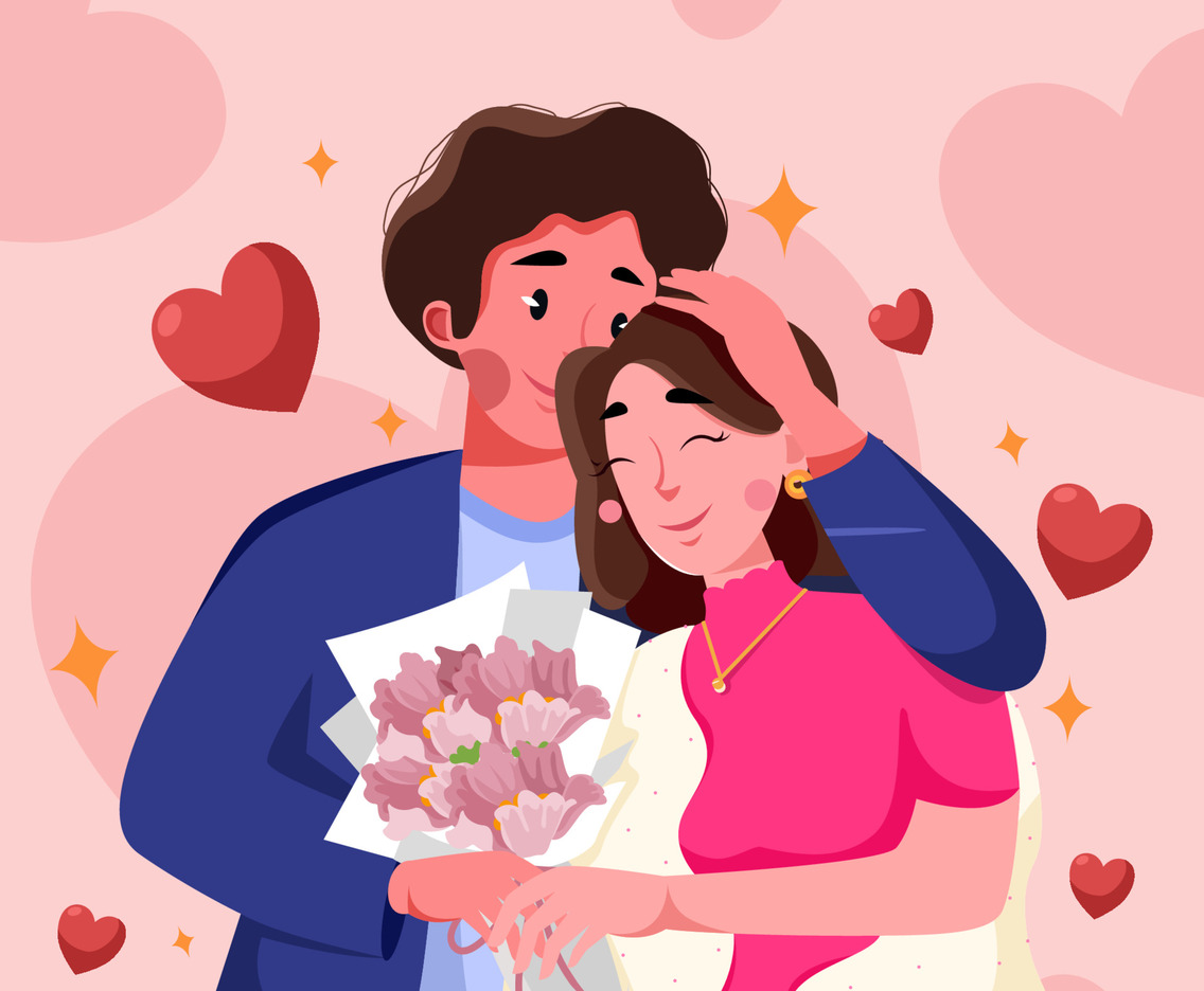 Cute Couple Celebrating Valentine's Day