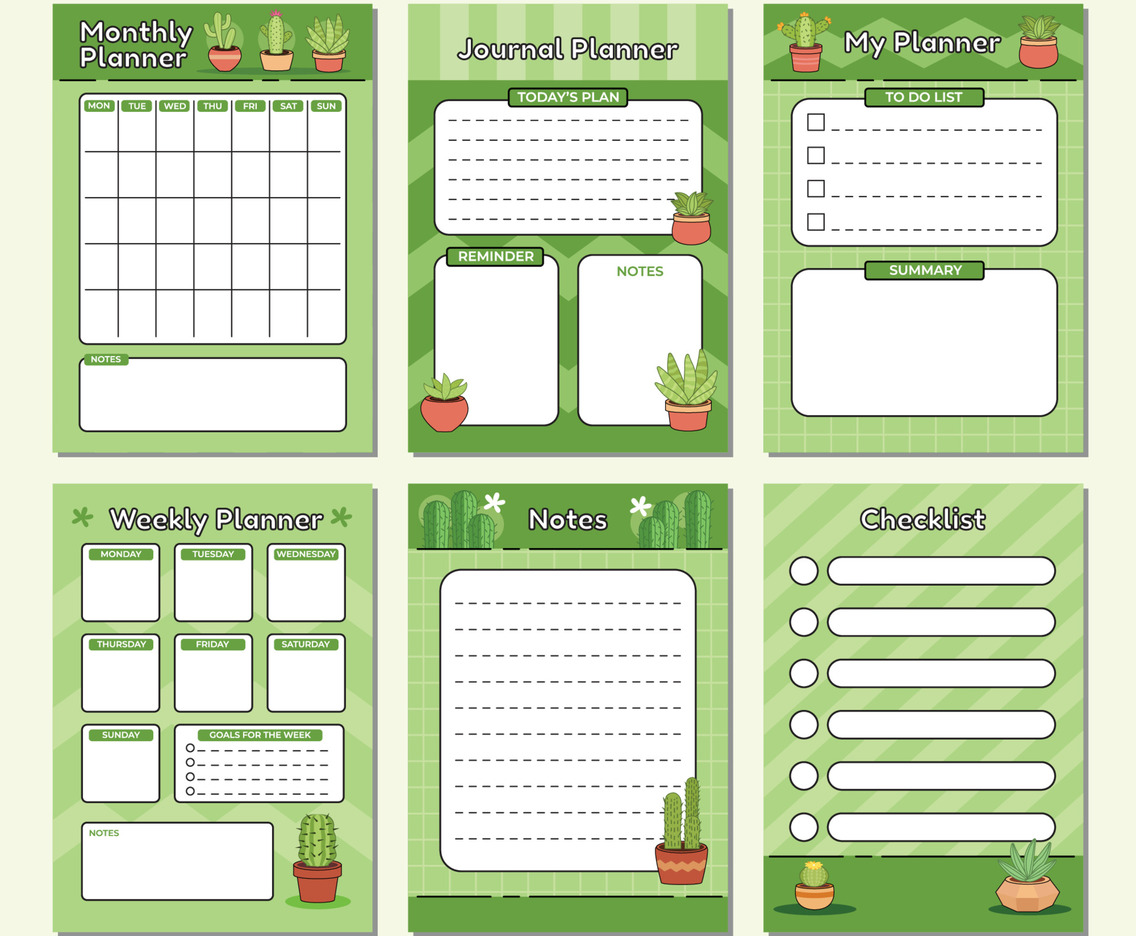 Succulents Journal Templates