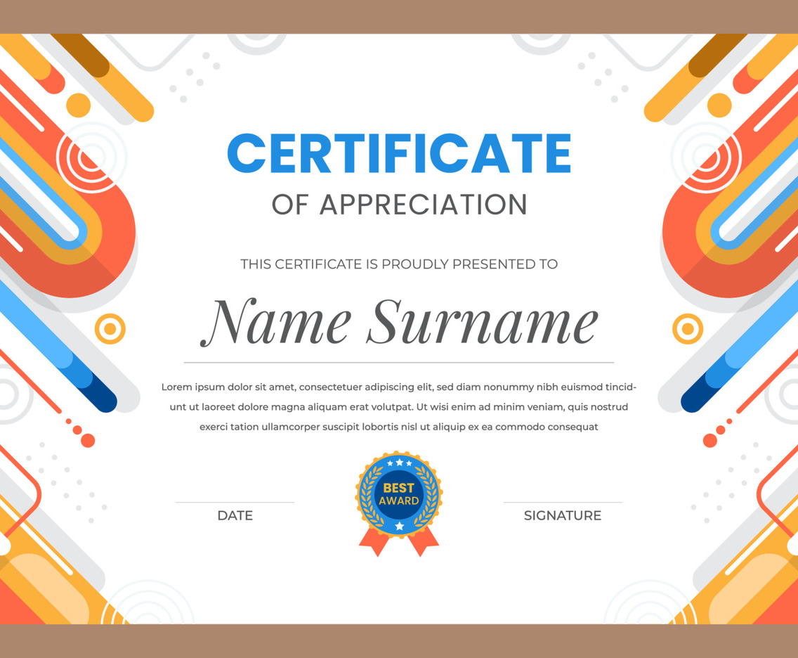 Modern Flat Certificate Concept