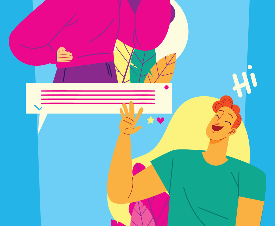 Boy and Girl Meet in a Online Chating Concept