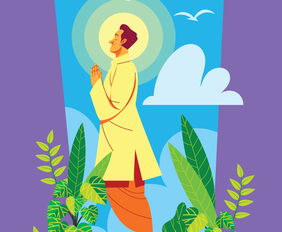 A Man in A Standing Meditation