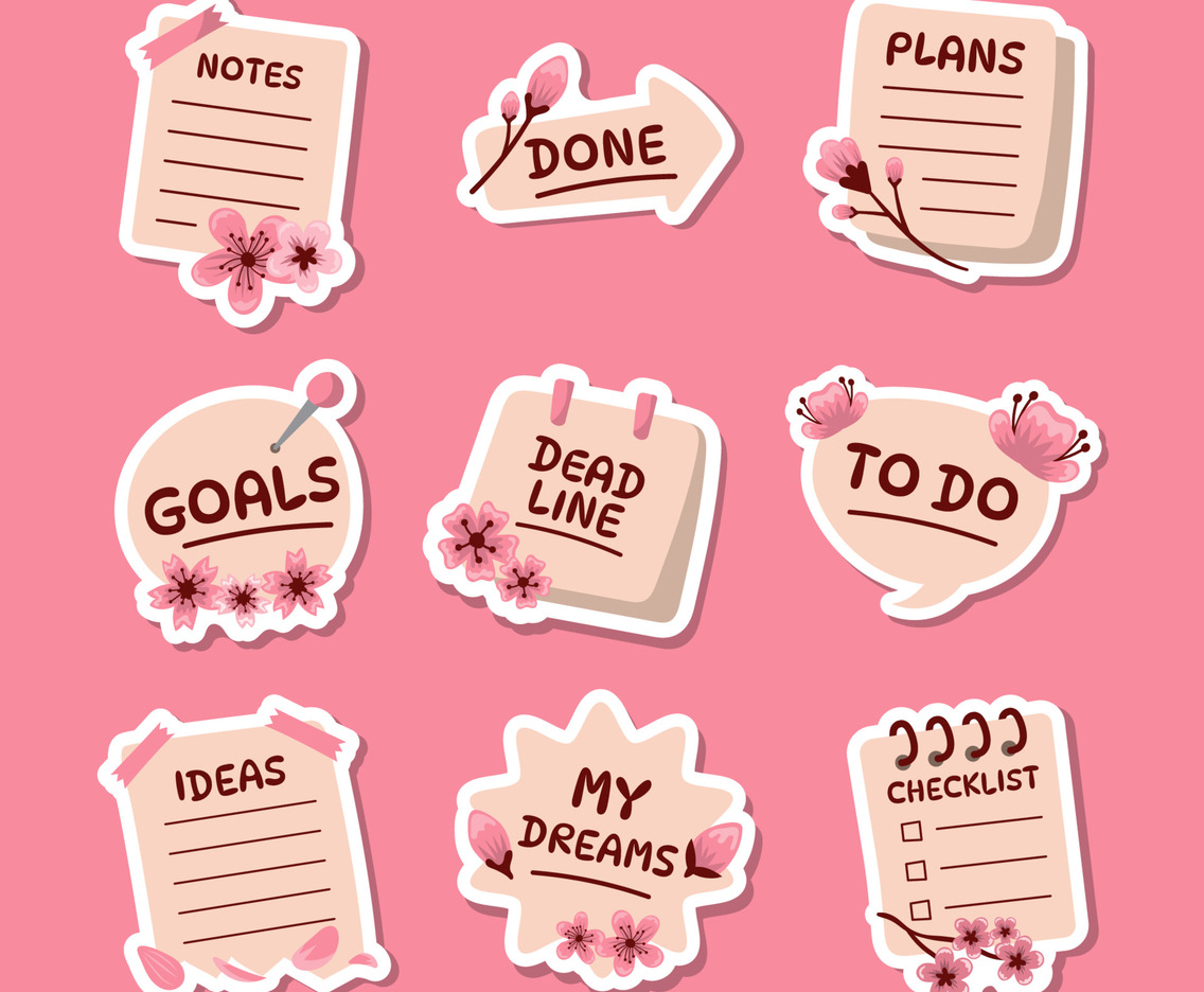 Fun Cherry Blossom Sticker Journal