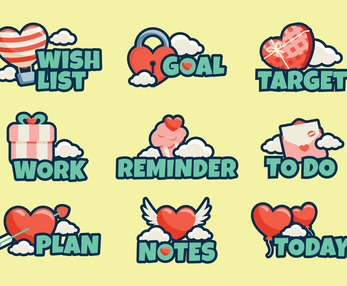 Valentine Journaling Sticker Set