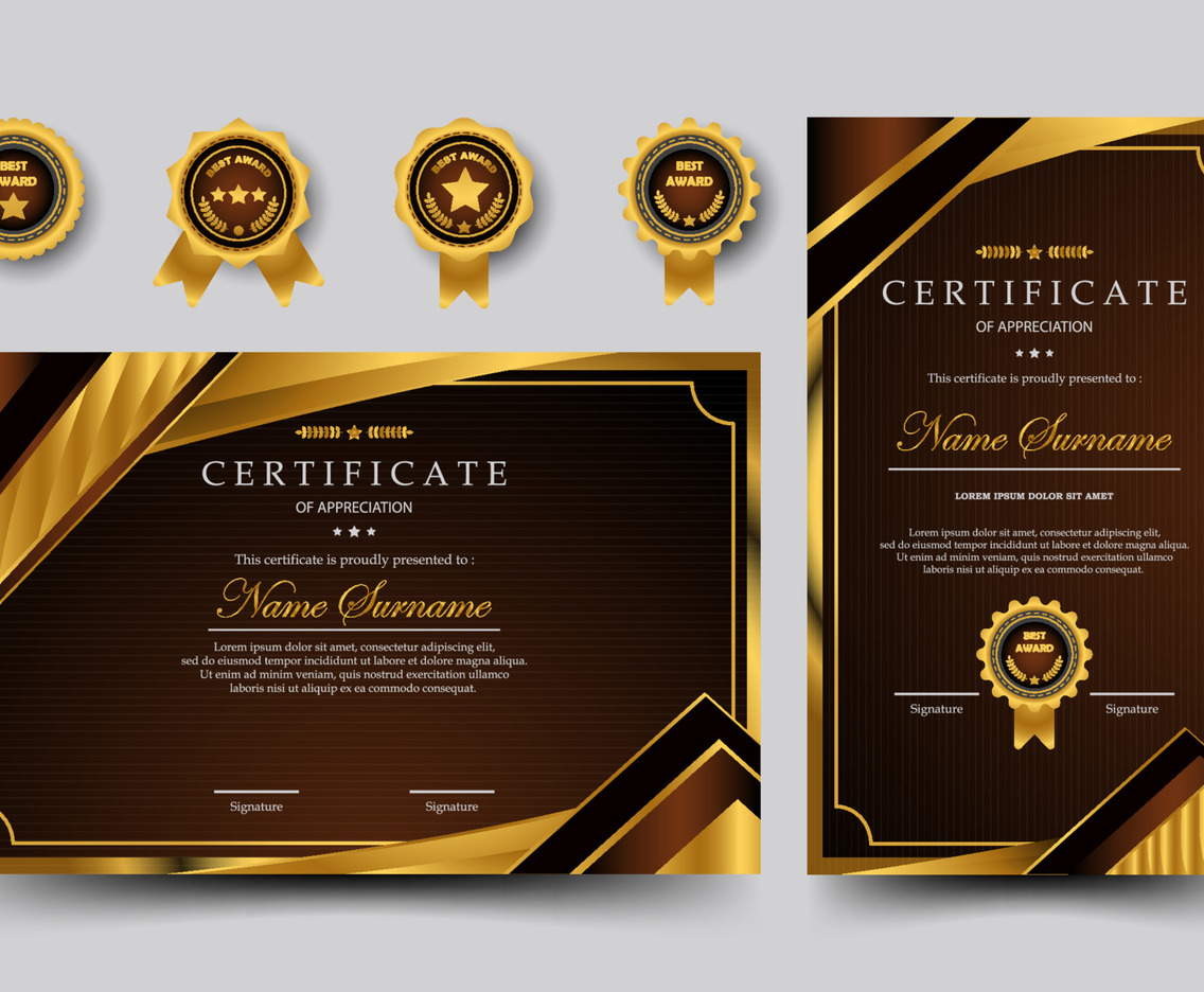 Modern Certificate with Gradient Color Concept