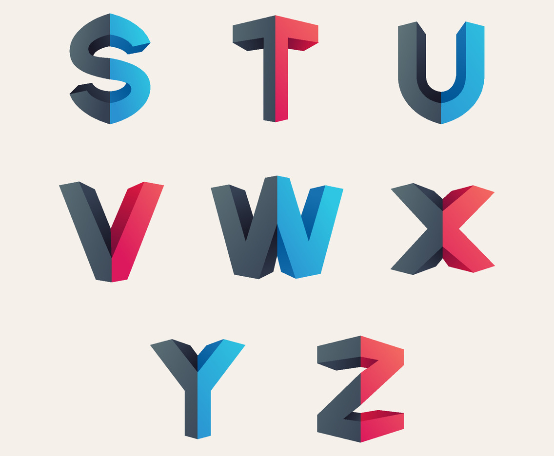 Set of Multi Color Alphabet