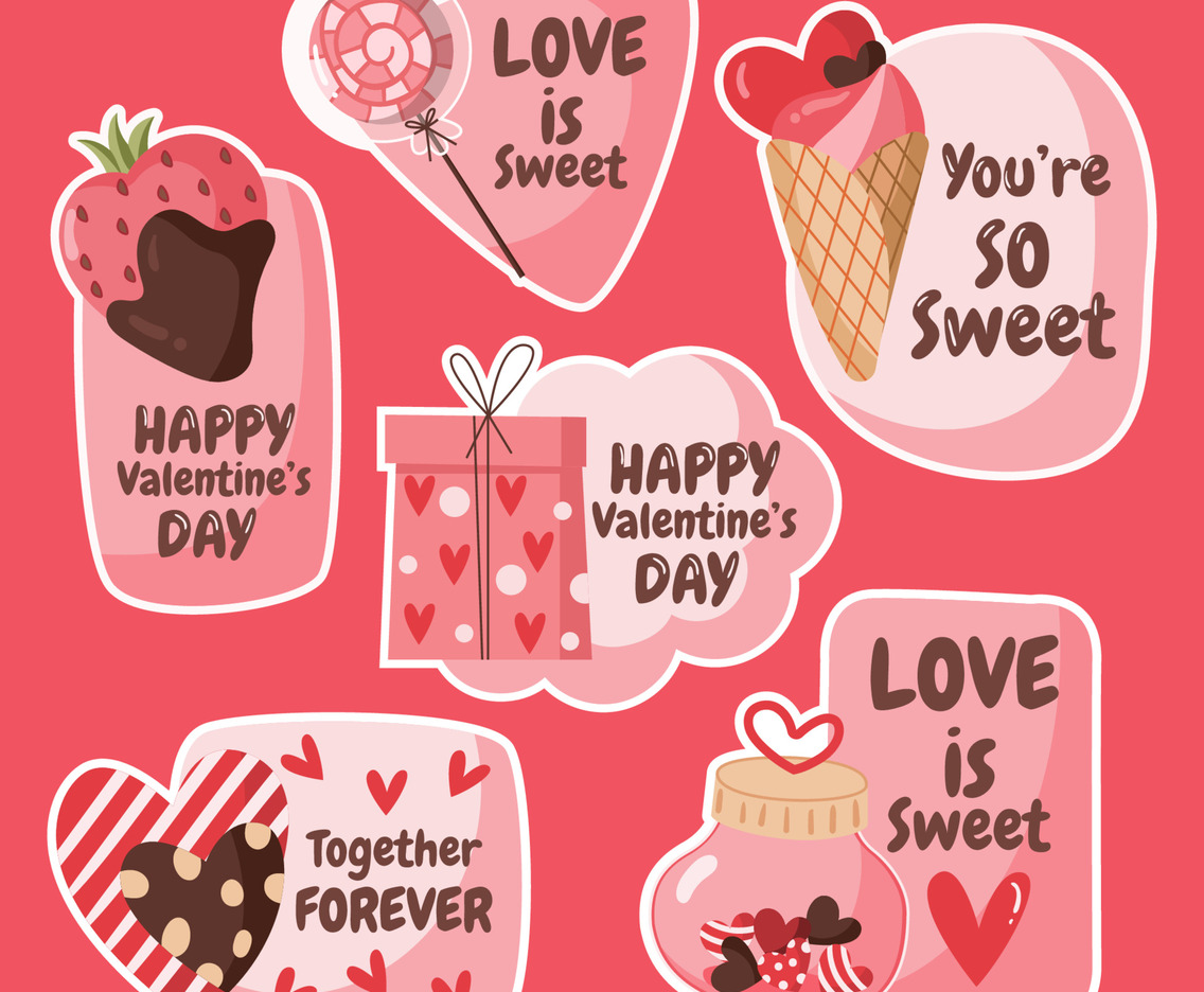 Set of Happy Valentine Sticker