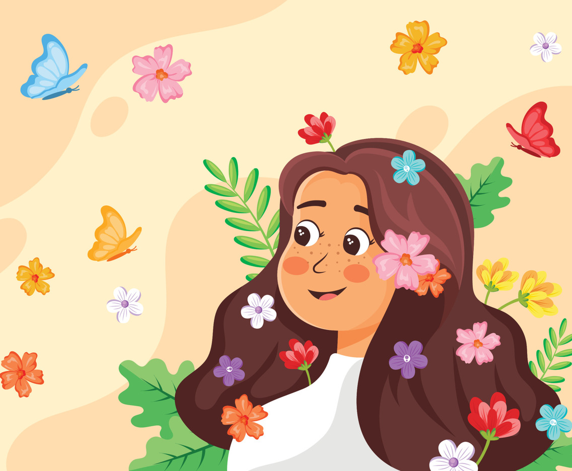 Happy Girl Spring Season
