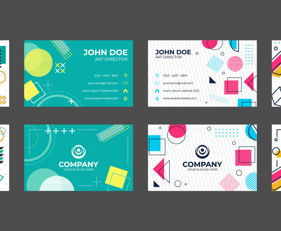 Business Card in Memphis Style Template Design