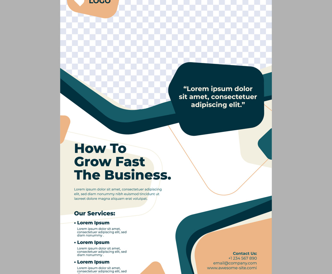 Flat Abstract Shape Business Poster