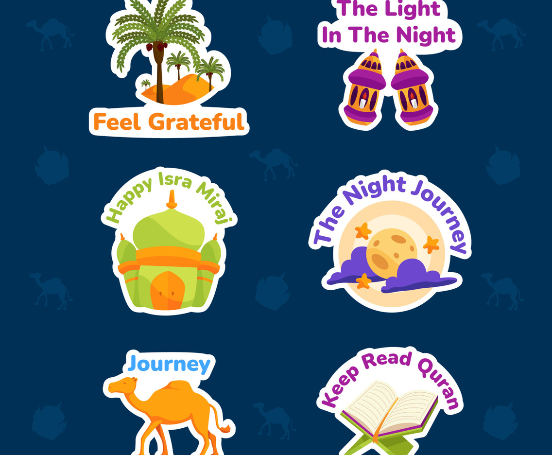 Cartoon Stylized Isra Miraj Sticker
