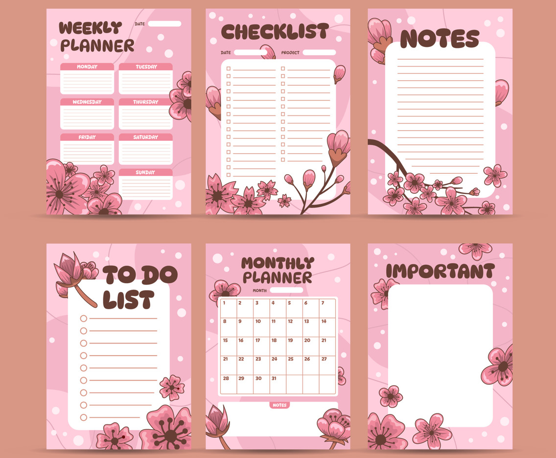 Cherry Blossom Journal Template