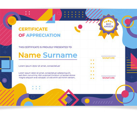 Flat Modern Certificate Template Vector Art & Graphics | freevector.com