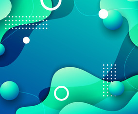 Blue and Green Combo Fluid Background