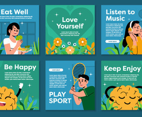 Self Care Mental Health Social Media Template