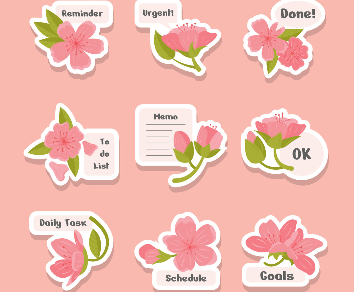Cute Peach Blossom for Journal Templates