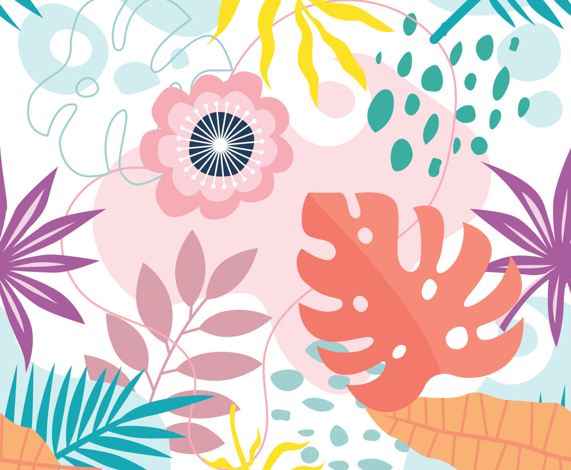 Abstract Floral Colourful Seamless Pattern Vector Background