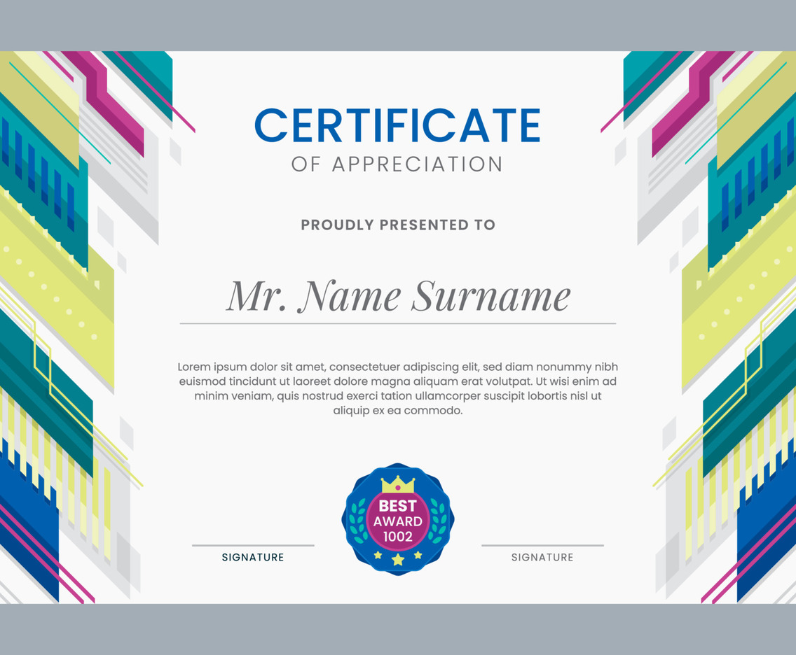 Modern Flat Certificate Concept