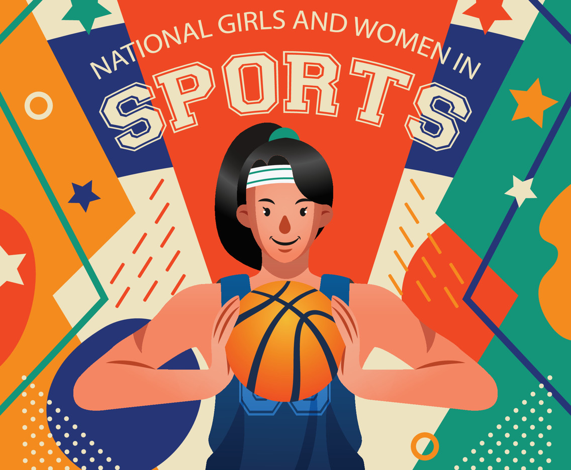 A Basketball Player Celebrating National Girls and Women in Sports