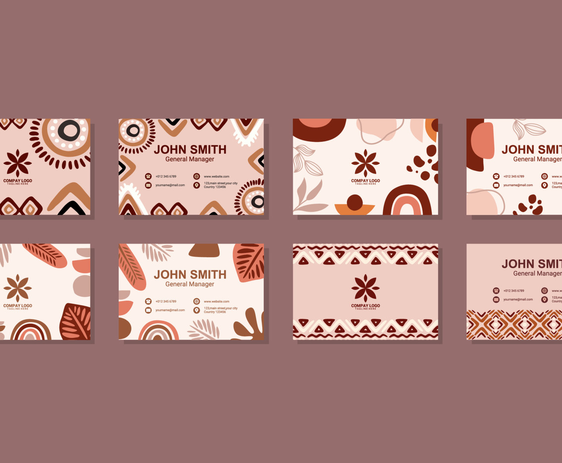 Business Card Template With Organic Shape
