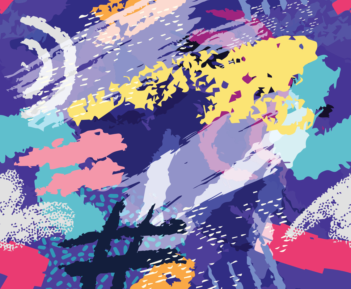Abstract Brush Stroke Colorfull Seamless Pattern