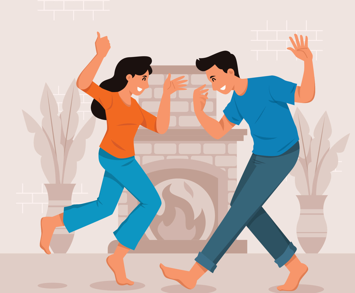 A Couple Dancing Enjoy The Song