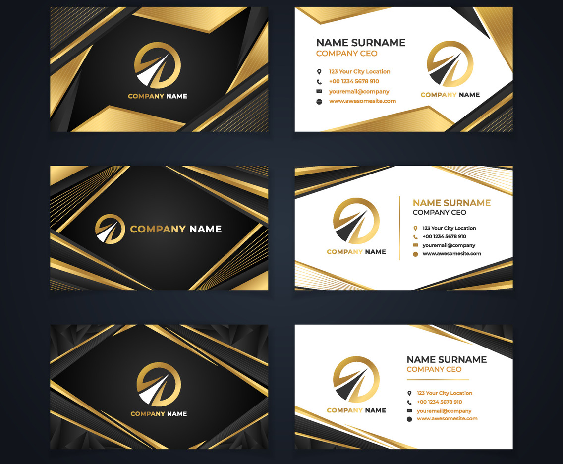 Black and Gold Luxury Business Card Template