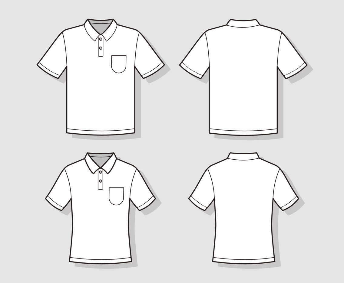Blank Polo Shirt Front and Back View